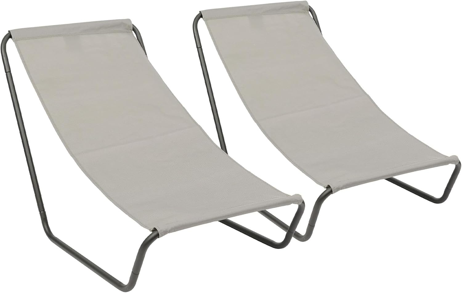 Harbour Housewares Folding Sun Loungers - Beige - Pack of 2 - Canvas Outdoor Lawn Sunlounger Chair Lightweight Portable Chair for Garden, Beach, Picnic, Fishing image number 6