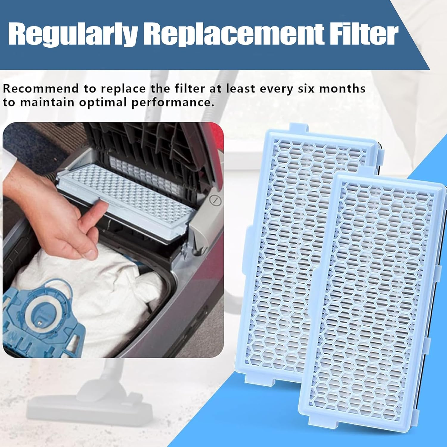 Zosylala Replacement HEPA Airclean Filters Compatible with Miele Vacuum Cleaner - Fits S4, S5, S6, S8, Complete C2, C3, Compact C1, C2 - SF-HA 50 Replacement Filters(2-Pack) image number 5