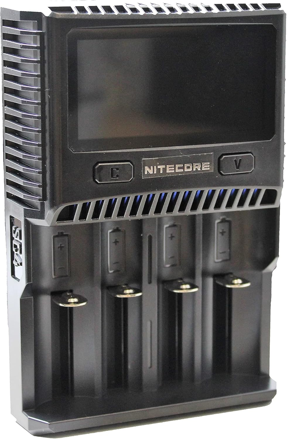 NITECORE SC4 4-Slot Fast Universal Charger for Li-Ion, Lifepo4, IMR and Ni-Mh (Ni-Cd) Batteries, up to 3000Ma Charging Speed, Includes Battery Health Detection, Black image number 2