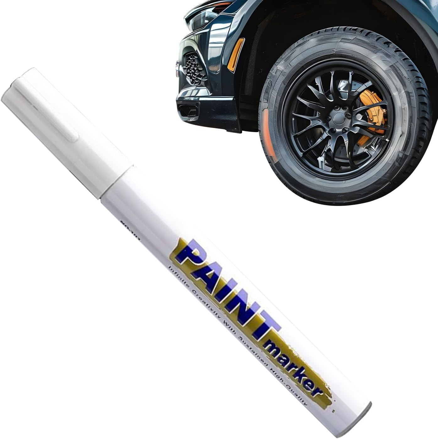 Car Touch up Paint Pen | Vehicle Swirl Removal Pencil - Waterproof Scratch Renew Pen for Buffing Rubbing Polishing Detailing Paint Correction Automotive Restoration - White image number 3