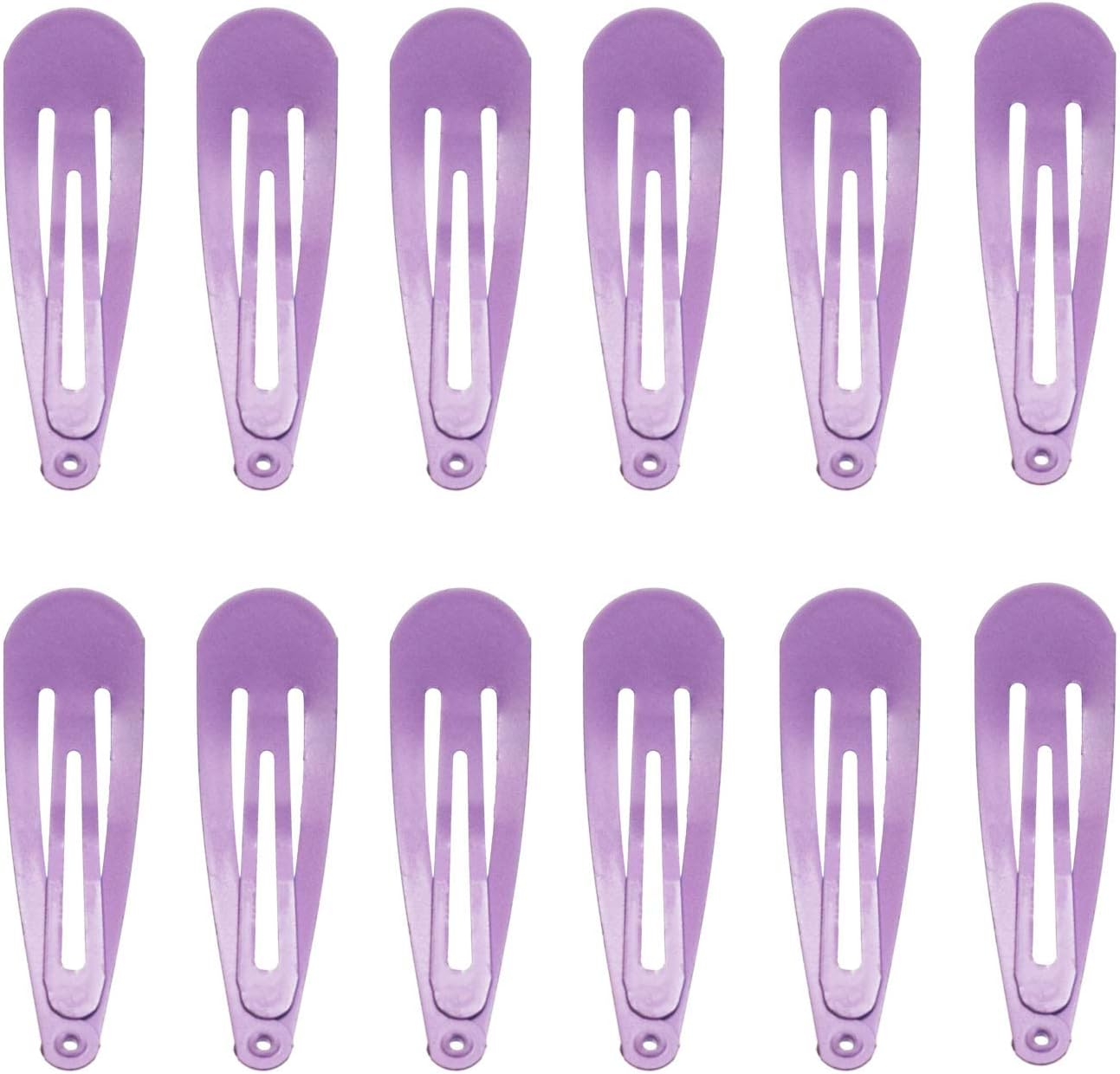 50 Pack of Snap Hair Clips Hair Barrettes for Kids, Girls and Women, 50 Mm (Light Purple)