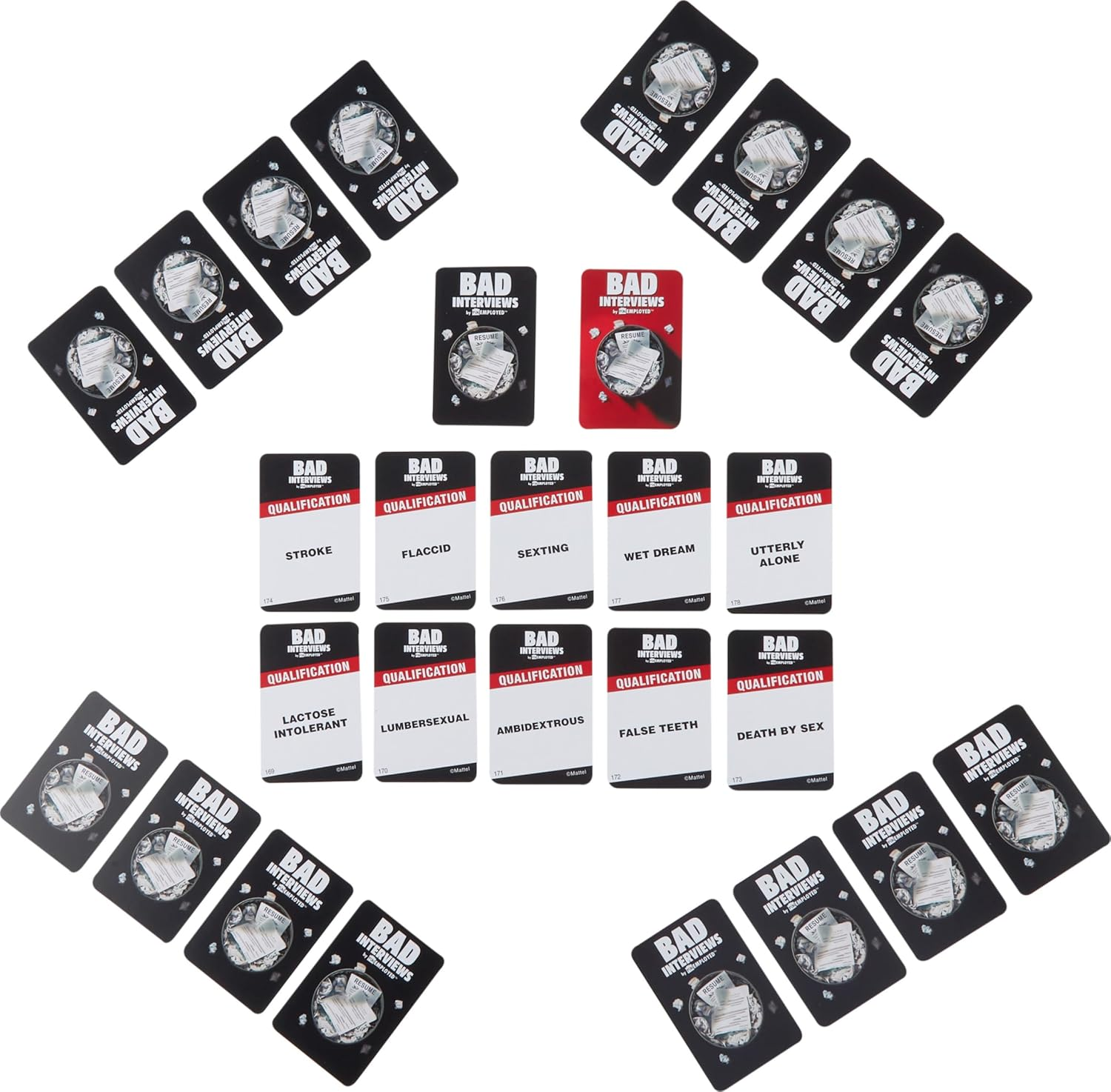 Mattel Games Bad Interviews by Funemployed Party Game for Adults and Game Night for 3 or More Players, Hilarious Quick-Thinking Interview Card Game image number 5