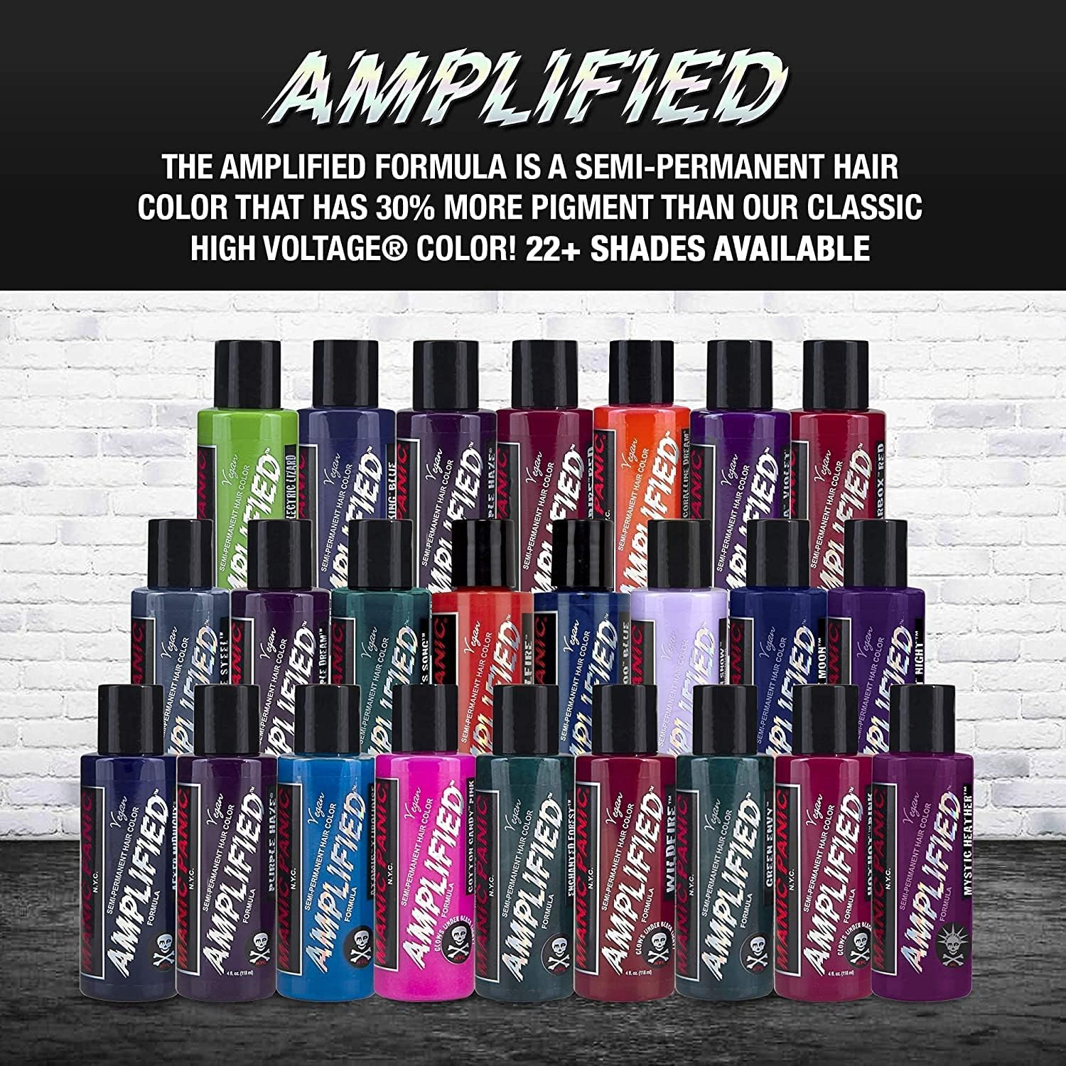 MANIC PANIC Pillarbox Red Hair Color - Amplified - Semi Permanent Hair Dye - Deep True Red Color - for Dark & Light Hair - Vegan, PPD & Ammonia-Free - for Coloring Hair with Men & Women image number 2