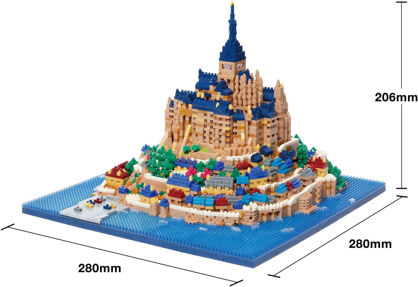 Kawada NB-059 Nanoblock, Mont Saint Michel Deluxe Edition, 8.1 X 11.0 X 11.0 Inches (20.6 X 28 X 28 Cm), for Ages 12 and up Interior Hobby image number 2