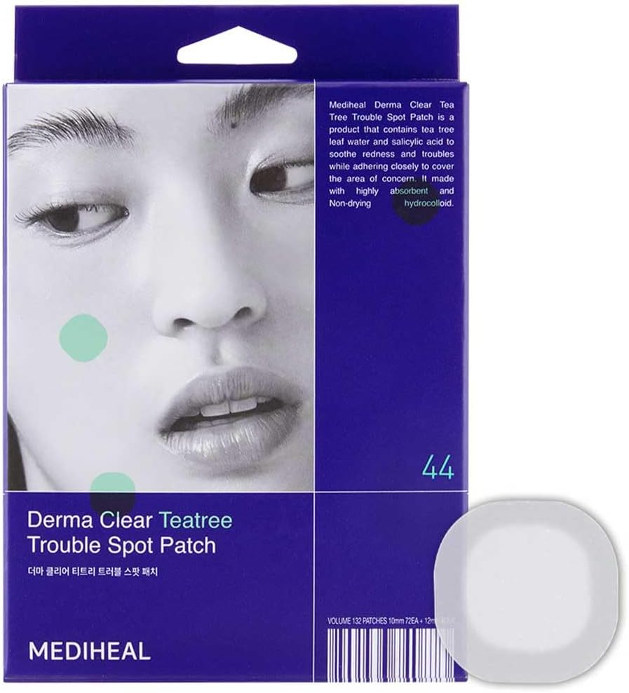 MEDIHEAL Derma Clear Teatree Treatment Spot Patch (44 Counts) - Acne Relief, Oil and Moisture Balance with Teatree & Salicylic Acid image number 1