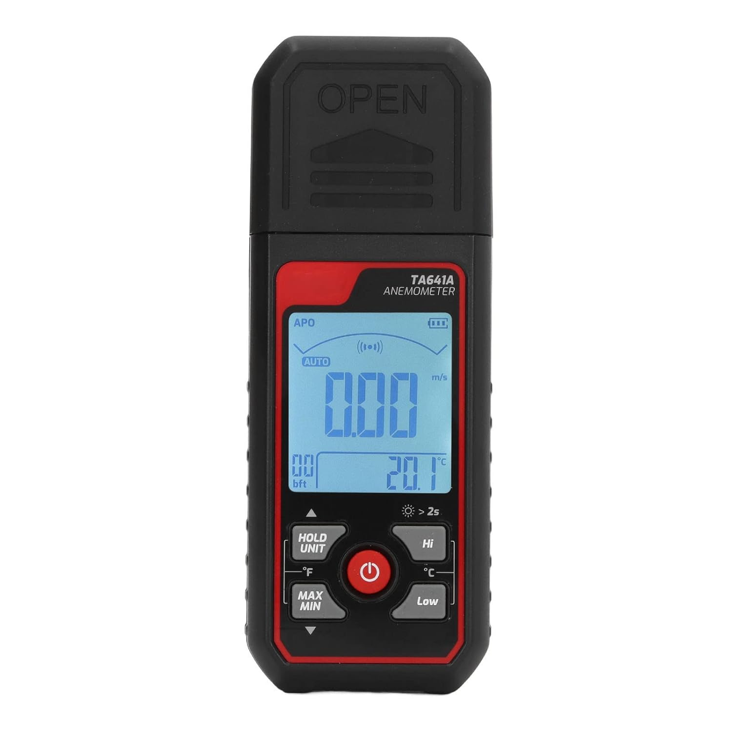 Tbest Handheld Digital Anemometer with 8 Blades, High Accuracy Wind Speed Meter 0.06‑30.0Ms-Ideal for Wind Speed Testing Gauges image number 1