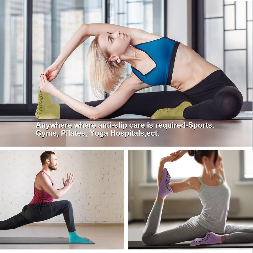 ZANZER Non Slip Yoga Socks with Grips for Pilates, Ballet, Barre, Barefoot, Hospital anti Skid Socks for Women image number 2
