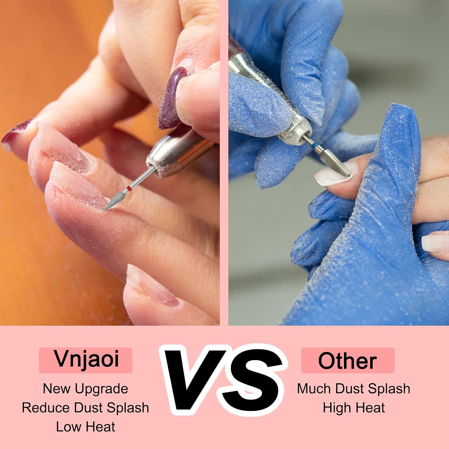 Vnjaoi Cuticle Clean Nail Drill Bit 3/32 Inches, Russian Manicure Drill Bits Professional Safety Carbide under Nail Cleaner Nail Bit for Cuticle Dead Skin Nail Prepare, Manicure Nail Salon (Fine) image number 5