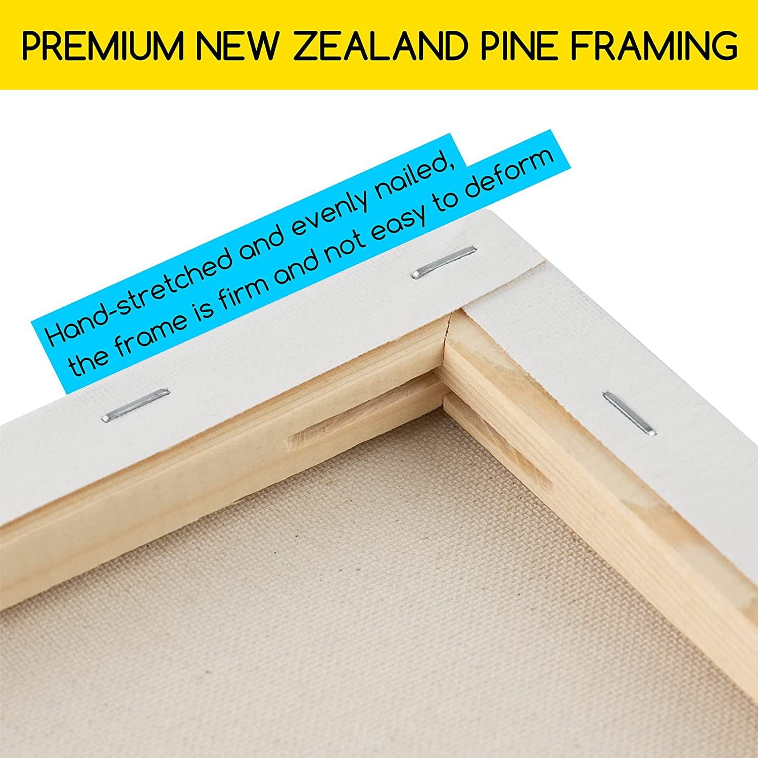 MEEDEN Stretched Canvas, 16 &times; 20 Inch, Pack of 6, Blank White Canvases for Painting, 100% Cotton, 8 Oz Gesso-Primed, Pre-Stretched Canvas for Acrylic Oil Pouring & Airbrushing Painting