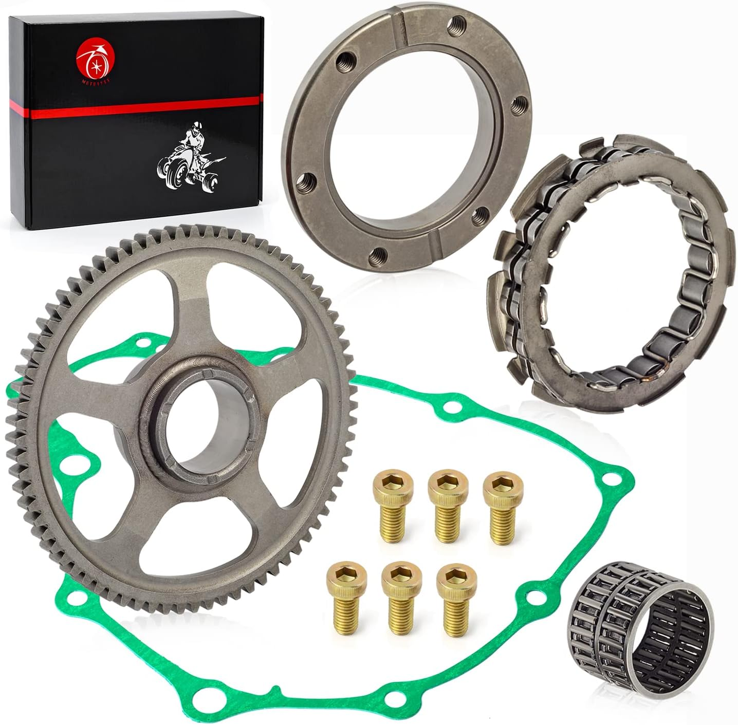 Starter Clutch One Way Bearing and Gear Idler Kit & Gasket for Honda 1999-2007 TRX400EX Sportrax 400 2X4 image number 3