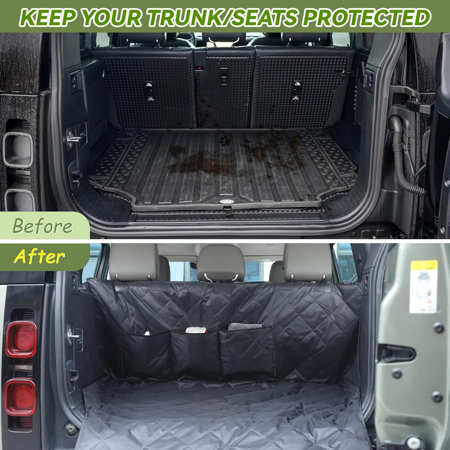 Dog Car Boot Liner Compatible with Land Rover Defender 90/110/130 2020-2025 Accessories | PVC Fabric Pet Cargo Mat | 1PCS Waterproof Dog Seat Mat (Style A) image number 3