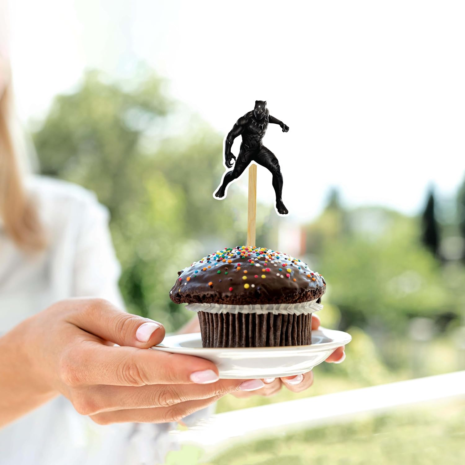 Blck Pnter Cupcake Toppers &ndash; Inspired by Panther Power and Tribal Themes for Action-Packed Birthdays, Hero Parties, and Epic Dessert Displays. image number 1