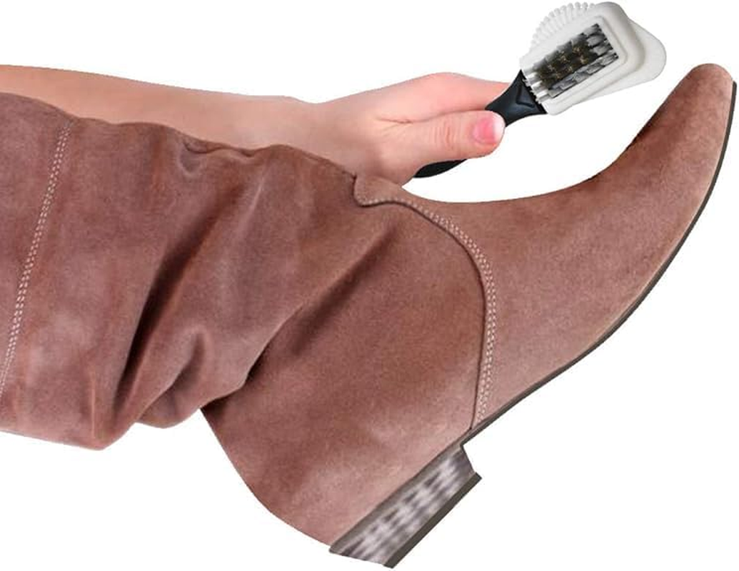 THJOPOKEEL Suede & Nubuck Leather 4 Way Cleaning Caring Brush Shoe & Boots Cleaner Essential Kit with Extra 2 Erasers