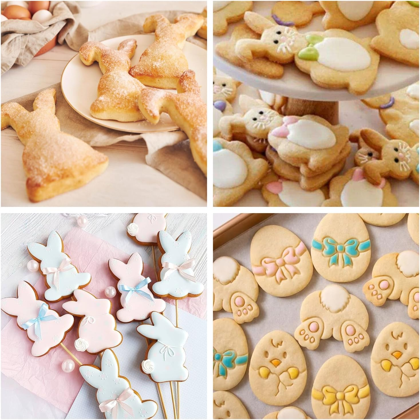 Easter Cookie Cutter, Pack of 5 Rabbit Egg Cutters, Easter Bunny Cookie Cutters, Large Easter Egg Easter Cookies Cookie Cutter, Stainless Steel Easter Biscuit Cutter Set, Easter Gift for Baking - Colourful Theme A2 image number 6