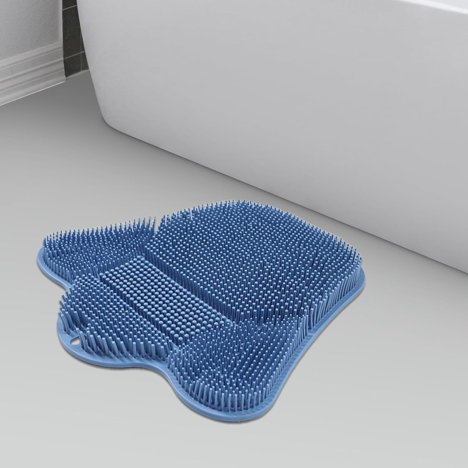 Suction Cup Foot Scrubbers | Silicone Foot Mat Shower Back Scrubber | Suction Cup Non-Slip Washer Scrub Pad Massage Tools for Dead Skin Heel Body Back Cleaning Tub Dorm Apartment - Blue image number 6