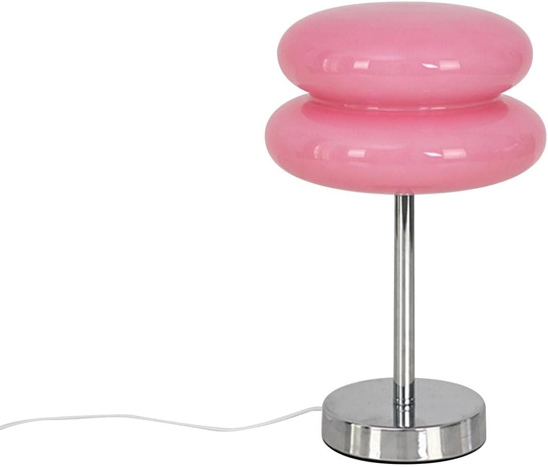 Fenteer Nordic Egg Pie Mushroom Table Lamp Modern Fashionable USB Table Lamp 3 Color Change Durable for Dresser Desk Lamp Bedside Living, Pink