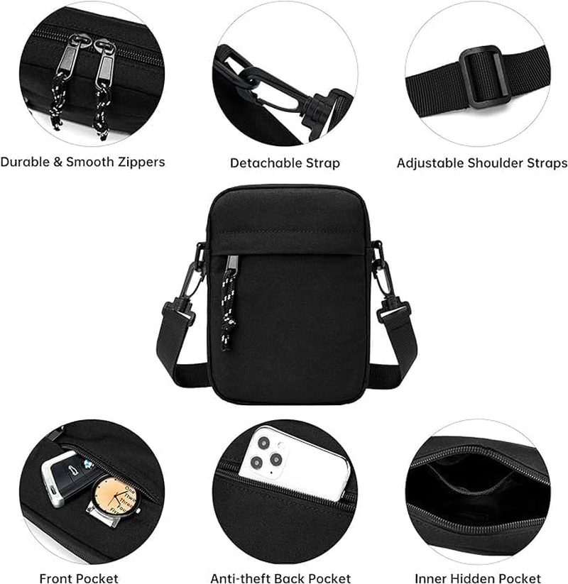 Small Shoulder Bag - Unisex Cross Body Messenger Bag Waterproof anti Theft Canvas Travel Bag Casual Sling Chest Bag for Men Women Outdoor Daily Use