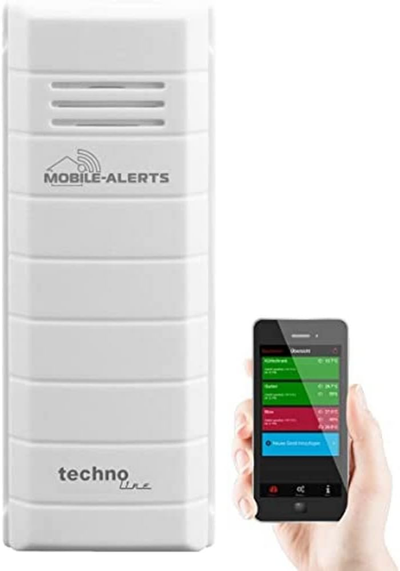 Technoline Mobile MA10100 Alerts Additional Sensor MA 10100 - Temperature Sensor with Data Transfer to Smartphone, Thermometer, Compatible with Alexa, Temperature Monitoring, White, 3.2 X 1.7 X 8.7 Cm image number 5