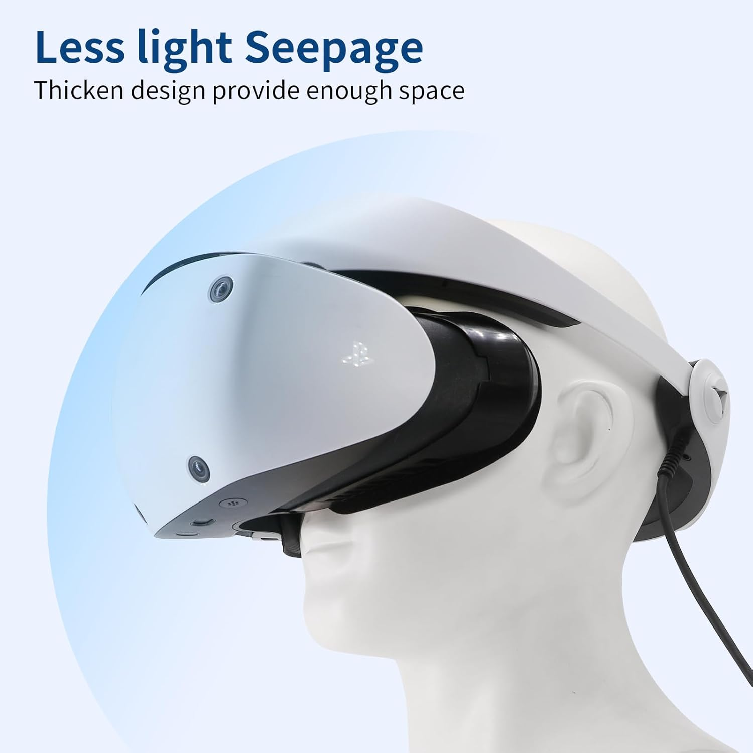 Hanpusen VR Face Pad for Playstation VR2 - PSVR2 Fitness Facial Interface Cushion, Replacement Accessory Set with Breathable Leather Foam, Anti-Fogging Sweat-Proof Cover image number 3