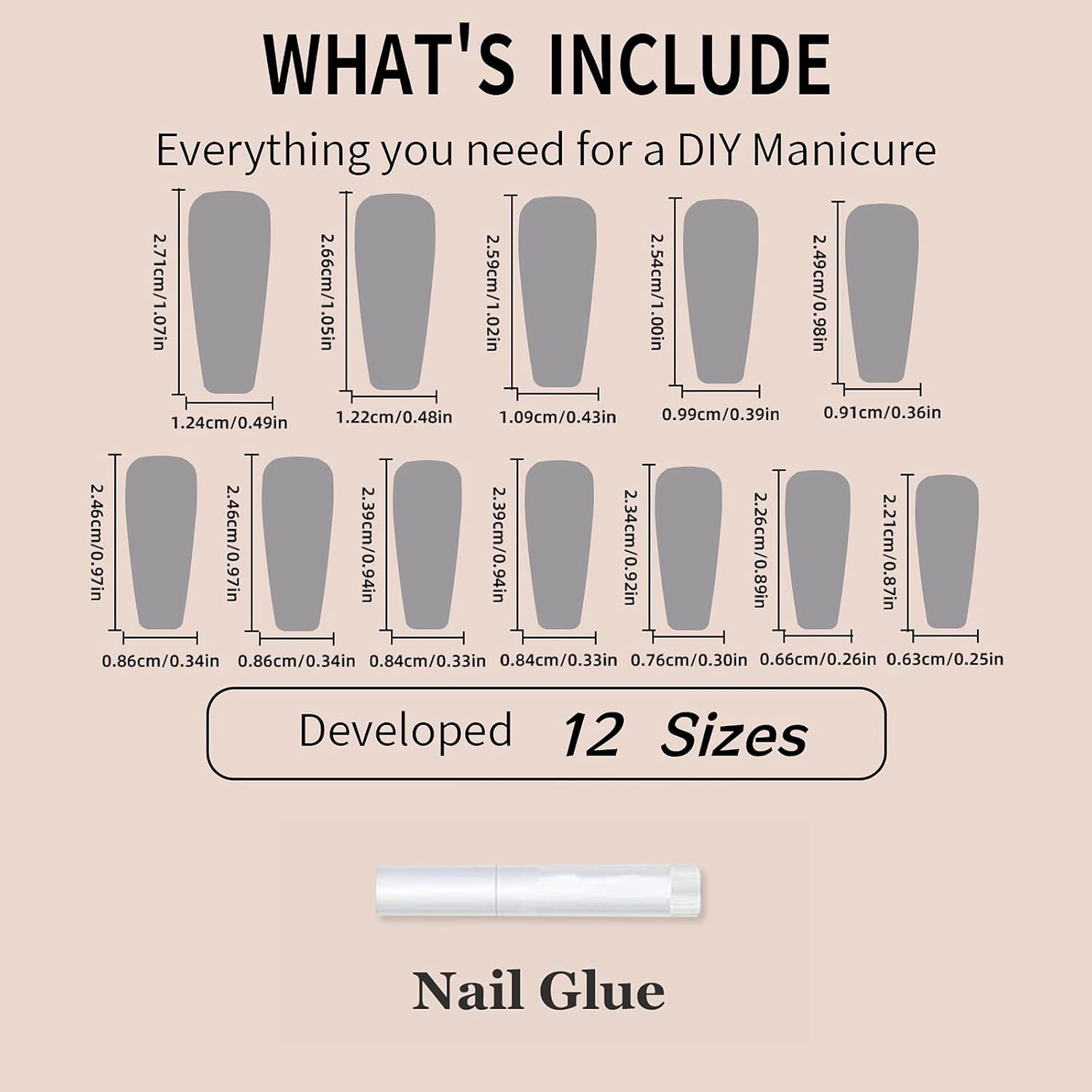 MISUD Press Nails Long Coffin False Nails Glossy Glue on Nails Gel Nude Acrylic Nails Bling Gold Glitter French Tip Ballerina Artificial Nails 3D Flower Rhinestone False Nails with Di