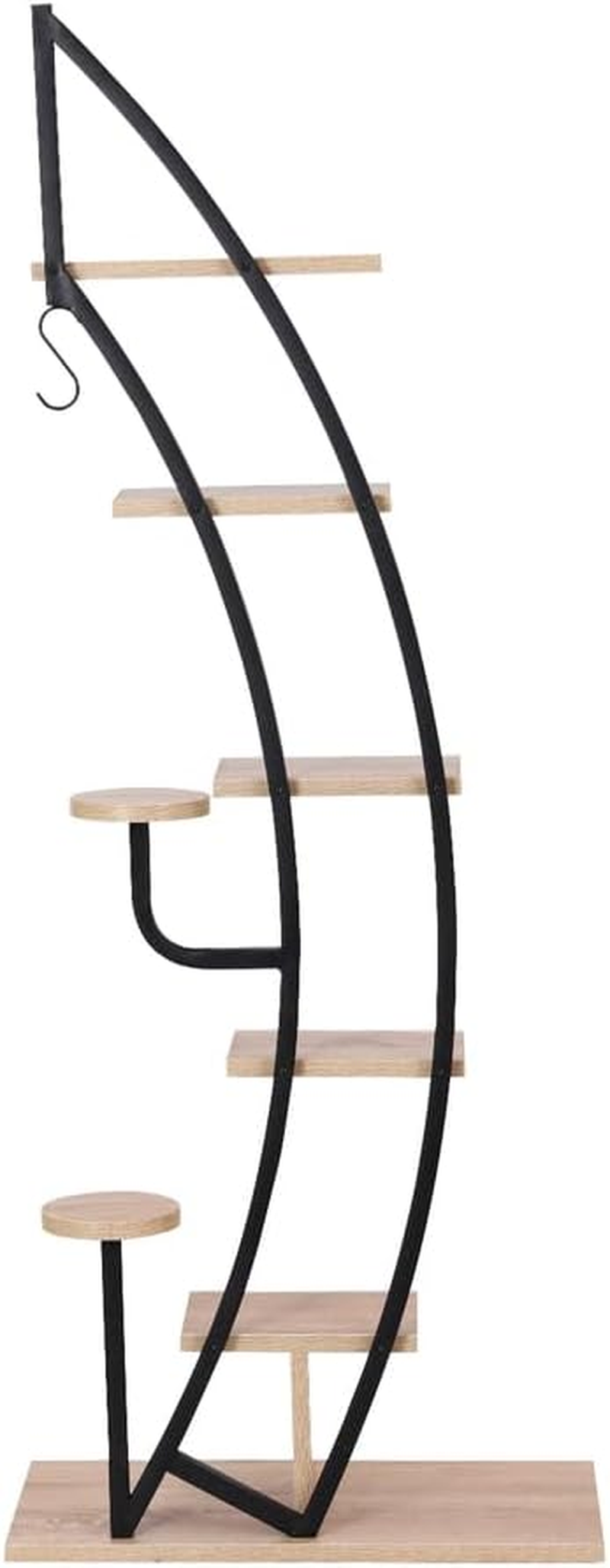 Artiss Plant Stand 6 Tier Metal Half Moon Shape Ladder Flower Pots Corner Shelf image number 4