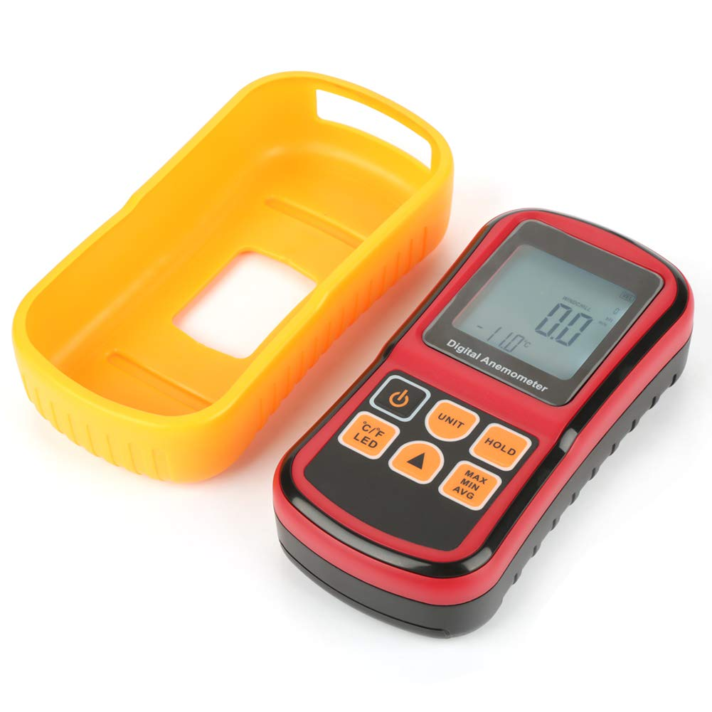 Cryfokt Digital Anemometer, Handheld Wind Speed Meter Air Tester with 12 Levels Air Speed Indication, LCD Display Wind-Speed Meter for Measuring Wind Temperature, ℃/℉ image number 3