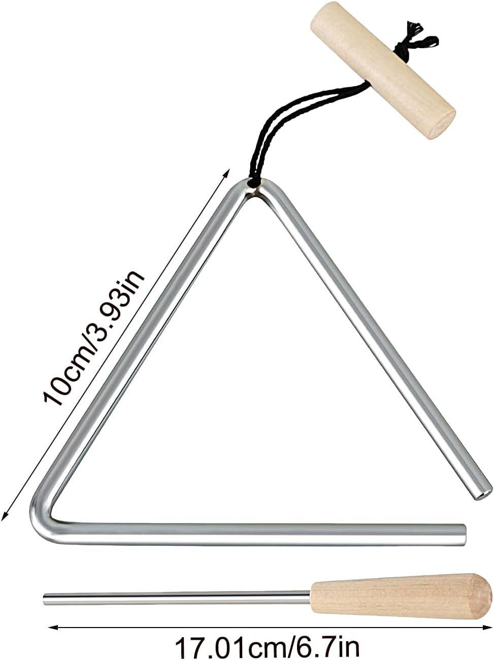 Steel Triangle Instrument - Hand Percussion Triangle | Portable Hand Percussion Triangle Instrument for Morning Parent-Child Education image number 3