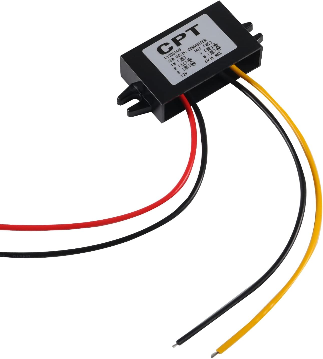 DIANN 12V to 5V 3A 15W Buck Converter Module - DC to DC Regulator Car Power Converter with Wire Interface image number 4