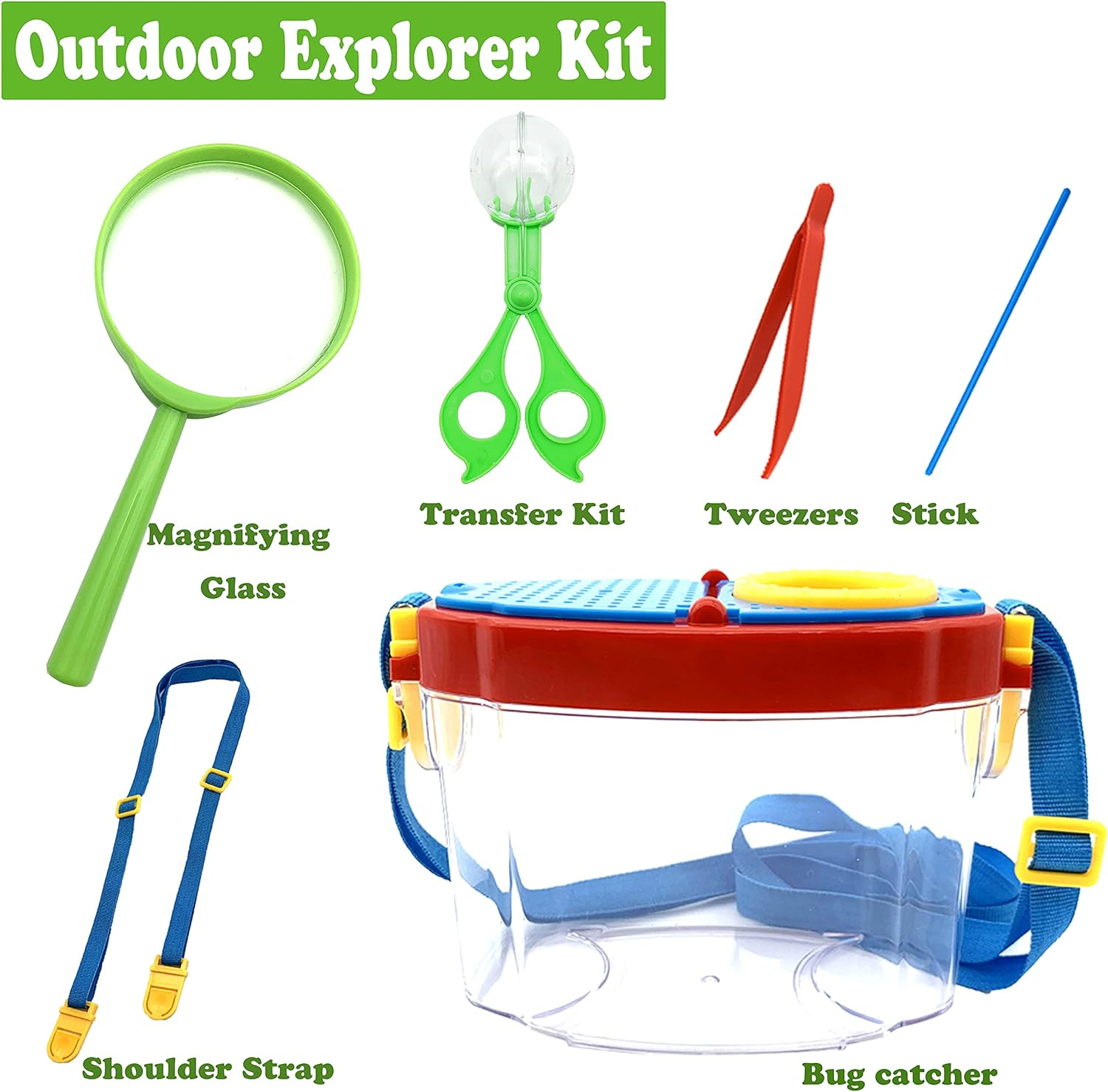 Bug Catcher and Insect Collection Kit - Outdoor Nature Explorer with Tweezers, Magnifying Glass, Science Educational Tools, Observation Container for Boys and Girls image number 5