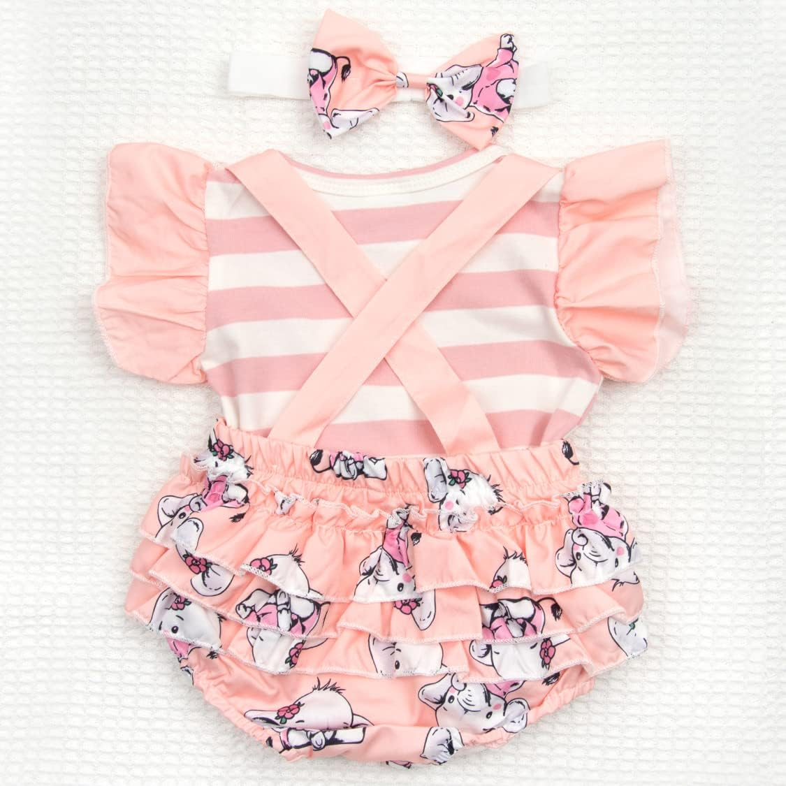 Reborn Baby Girl Doll Clothes Orange Suits Fit 20-22 Inch Reborn Dolls Girl Outfits Accessories 3 Pcs Set with Elephant Patterns image number 3