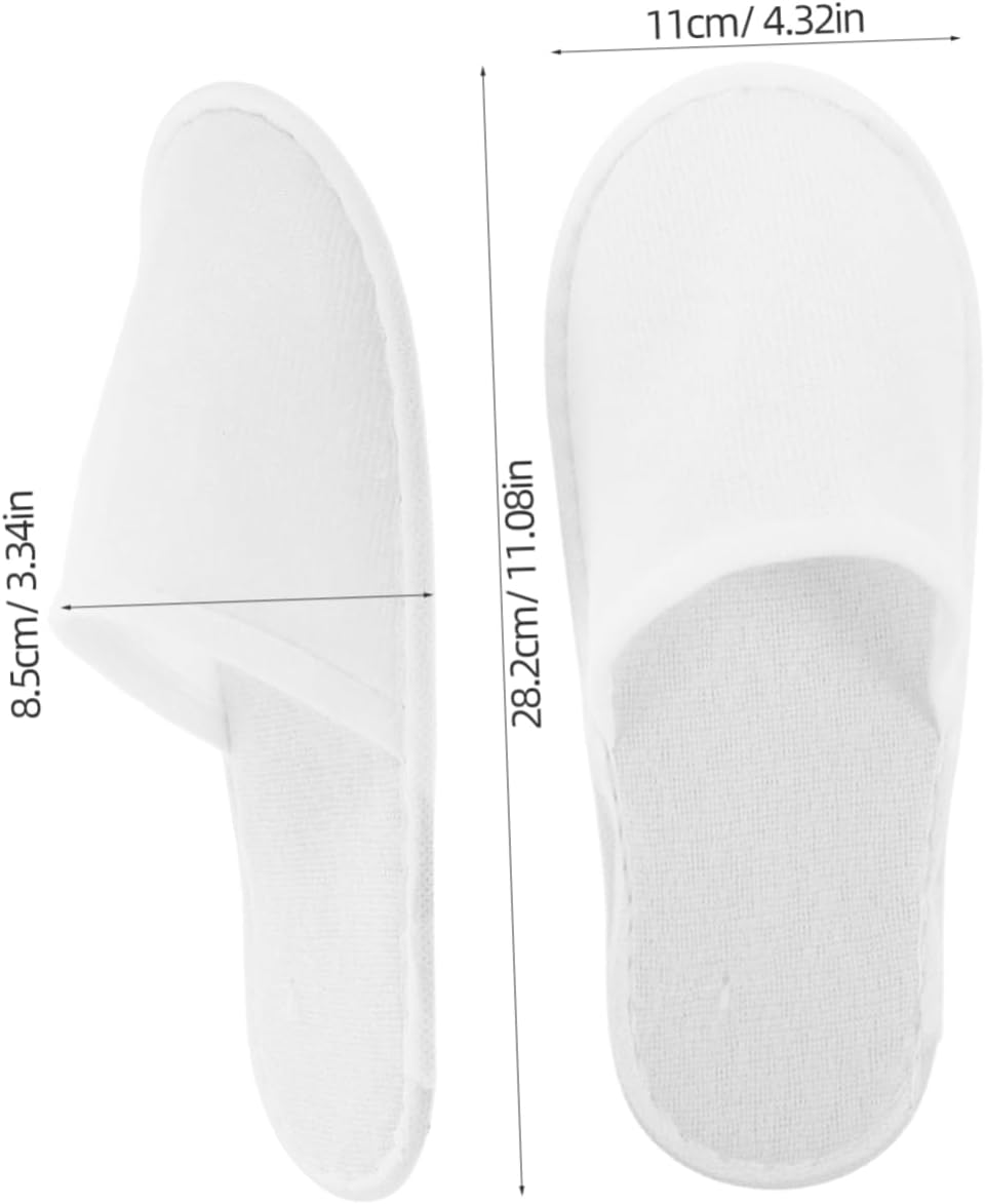 Minkissy 28Pairs Disposable Hotel Slippers White Reusable House Shoes for Guests Skid Design for Travel Home and Spa Use Lightweight Portable image number 4