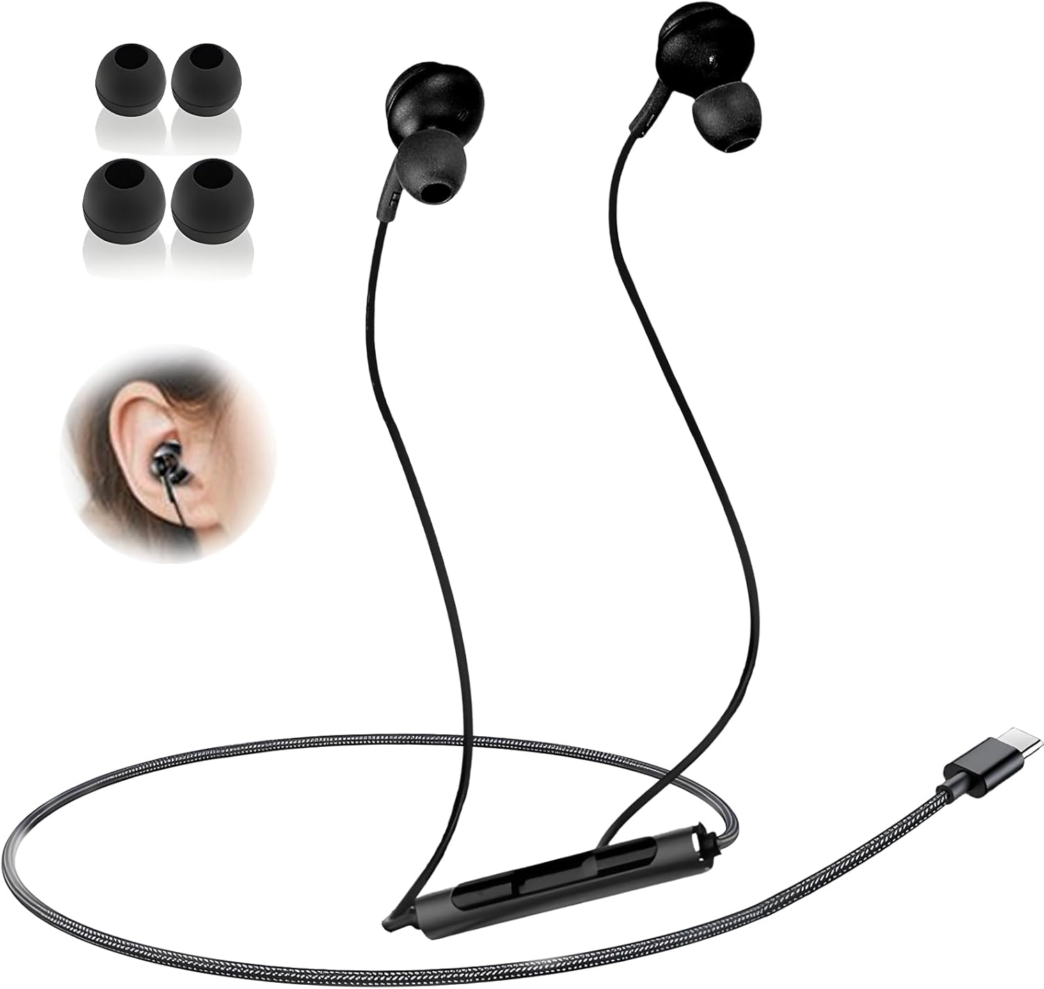 KIRVOS USB C In-Ear Headphones with Microphone - Magnetic In-Ear Headphones with USB C Port Compatible with Galaxy S25/A56/A36/A26/A55/A53/A54/A33/A34/A35, Compatible with Iphone