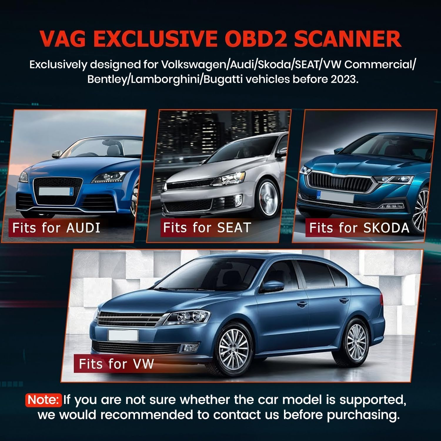 ANCEL VD700 Full Systems OBD2 Scanner Diagnostic Tool for VW Audi Skoda Seat, ABS Transmission SRS System Faults Diagnosis for VAG Vehicles with Battery Registration, DPF Oil EPB TPMS Reset image number 2