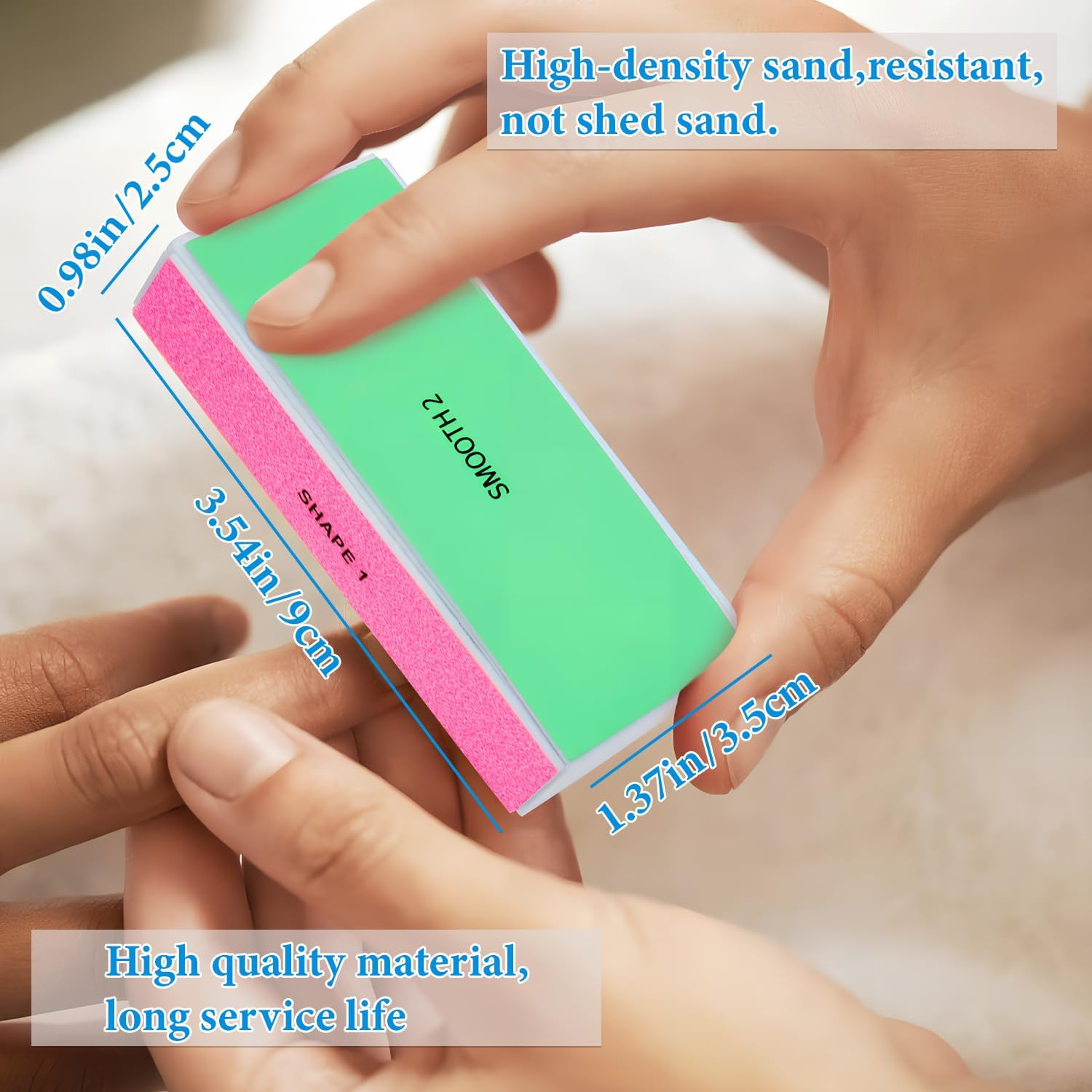 Nail File Buffer Block,6 Way Nail Buffering Files for Natural Nails,120/240/600/3000 Grit for Buffing Shinning image number 3