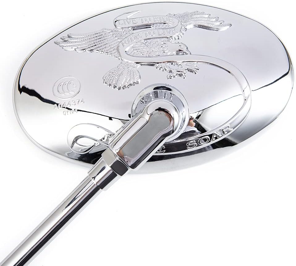 APEBAZY Universal Motorcycle Mirror Oval Chrome Rear View Mirror 10 Mm Motorcycle Side Mirror for Xt 600 Virago 125 535 1100 Vmax 1200 image number 4