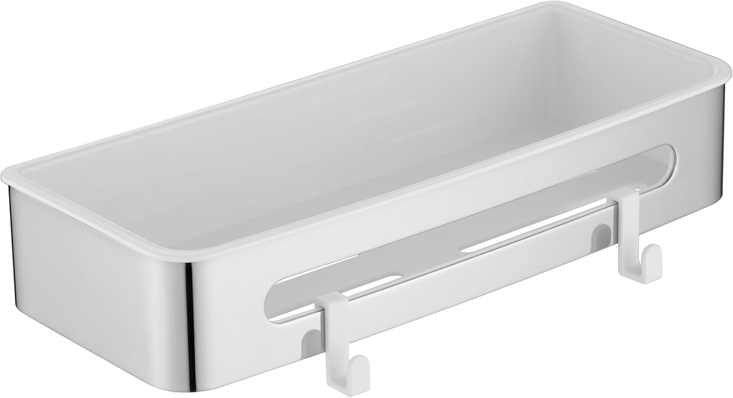 Decaura Shower Caddy Stainless Steel, Wall Mounted Shower Basket with Removable Plastic Liner, Bathroom Organizer with Hooks, Rustproof, Brushed Gold