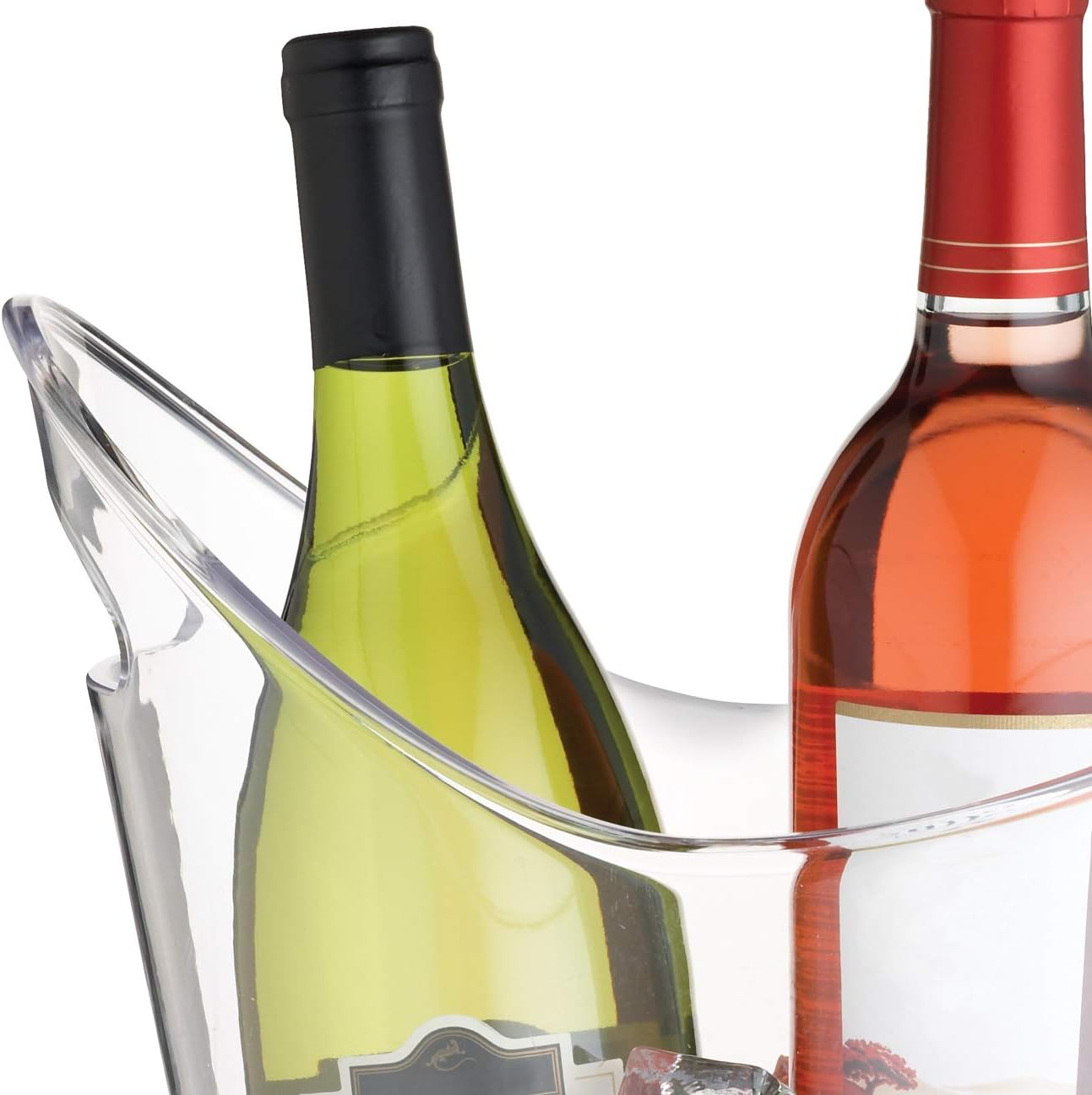 Barcraft Wine Cooler Bucket with Handle, Plastic, Transparent, 4.4 Litres (For 2 Bottles) - Double-Sided Wine Cooler image number 3