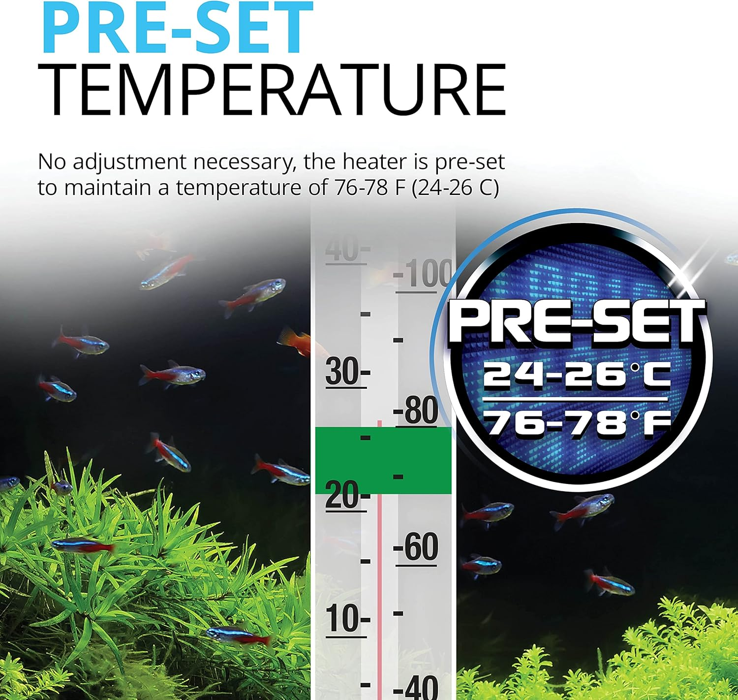 Fluval P50 Submersible Aquarium Heater for up to 15 Gallons, 50 Watts