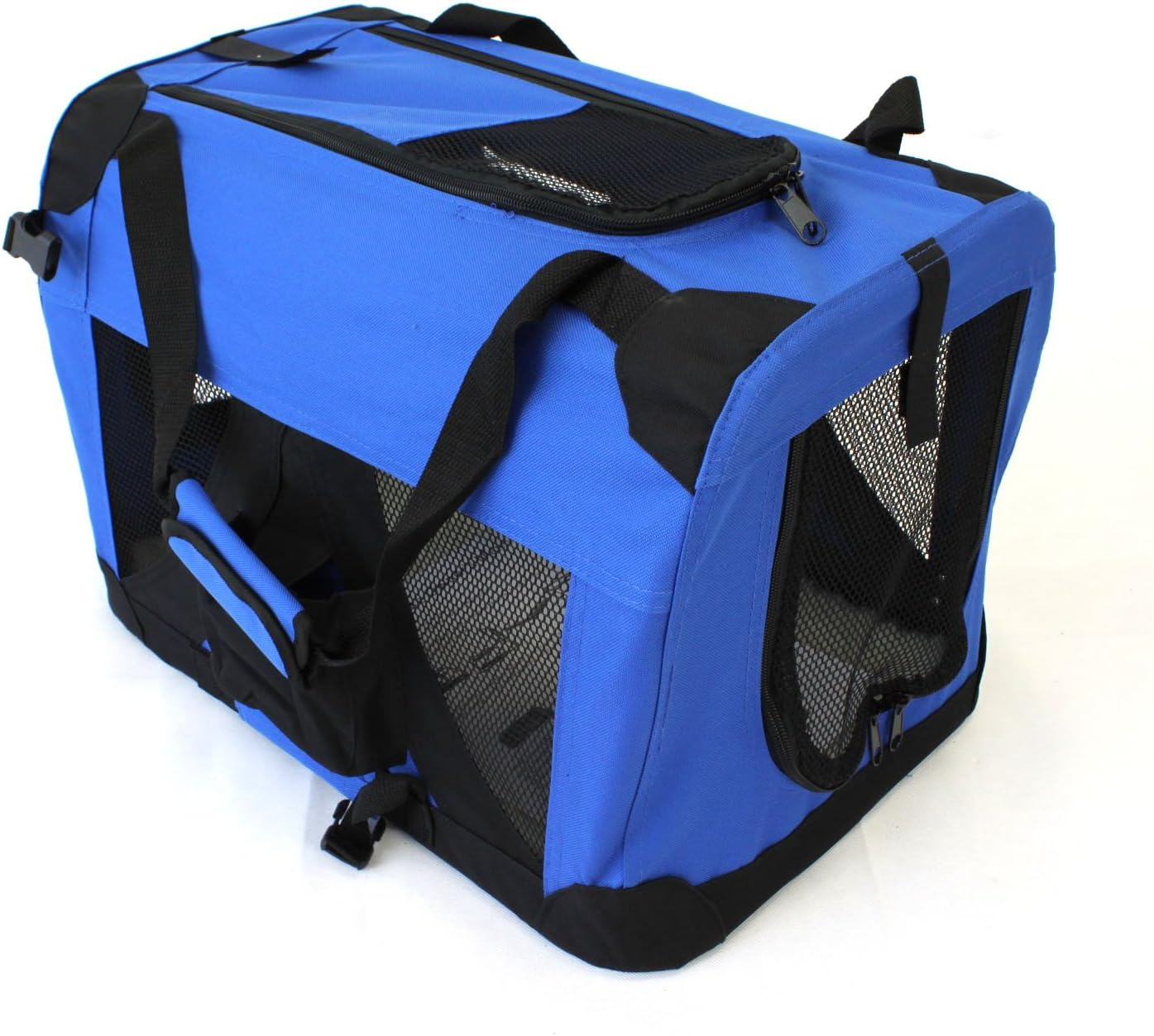 Pet Travel Carrier Soft Crate Portable Puppy Dog Cat Kitten Cage Kennel Home House Blue (Medium 60X40Cm) image number 4