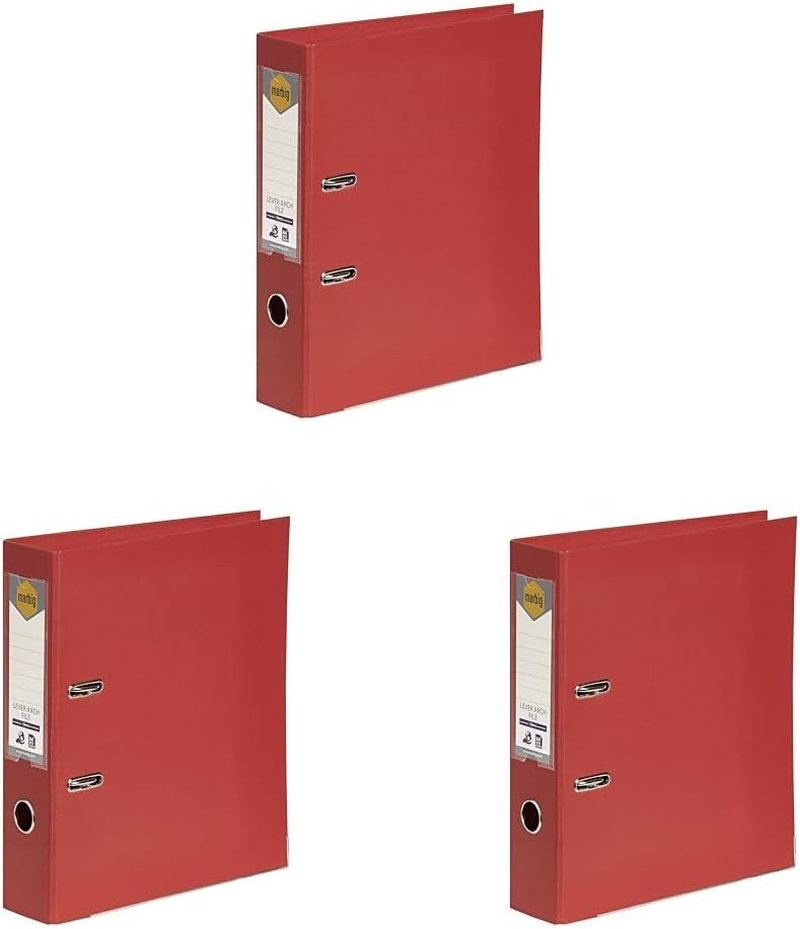 Marbig Lever Arch File A4 Pe Pink (Pack of 3)