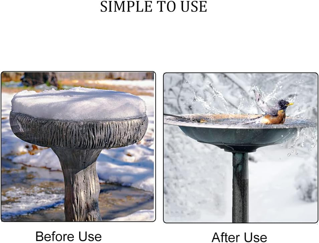 Bird Bath Heater Birdbath Water Deicer for Outdoors in Winter,Pond Deicer for Yard, Garden, Lawn image number 4
