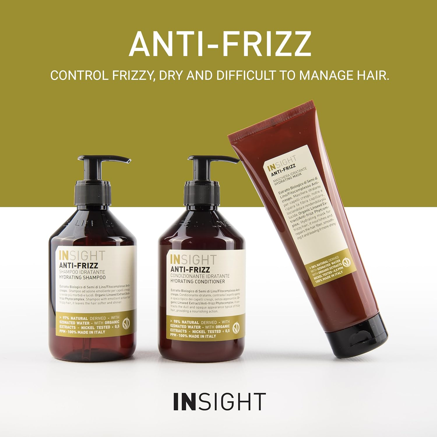 INSIGHT Anti-Frizz Hydrating Hair Mask - Hair Fiber Repair Treatment 500 Ml