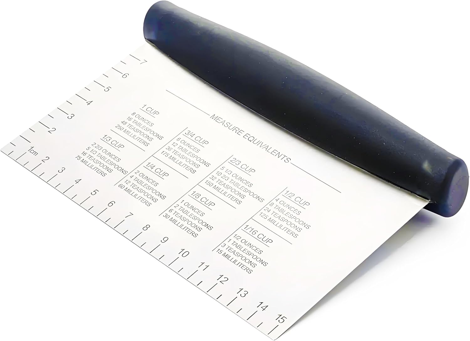 Dough Scraper with Measuring Scale，Stainless Steel Dough Cutter with Contoured Grip，Food Scraper for Baking Cooking， Kitchen Tools Gadgets image number 3