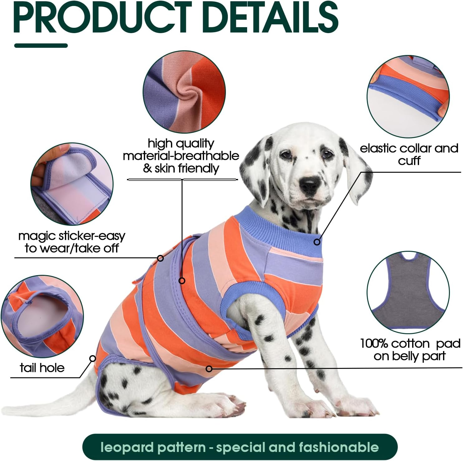 Kuoser Dog Bodysuit after Surgery and Castration - Breathable Body for Dogs and Cats - Anti-Wound Licking Suit - E-Collar Alternative image number 6