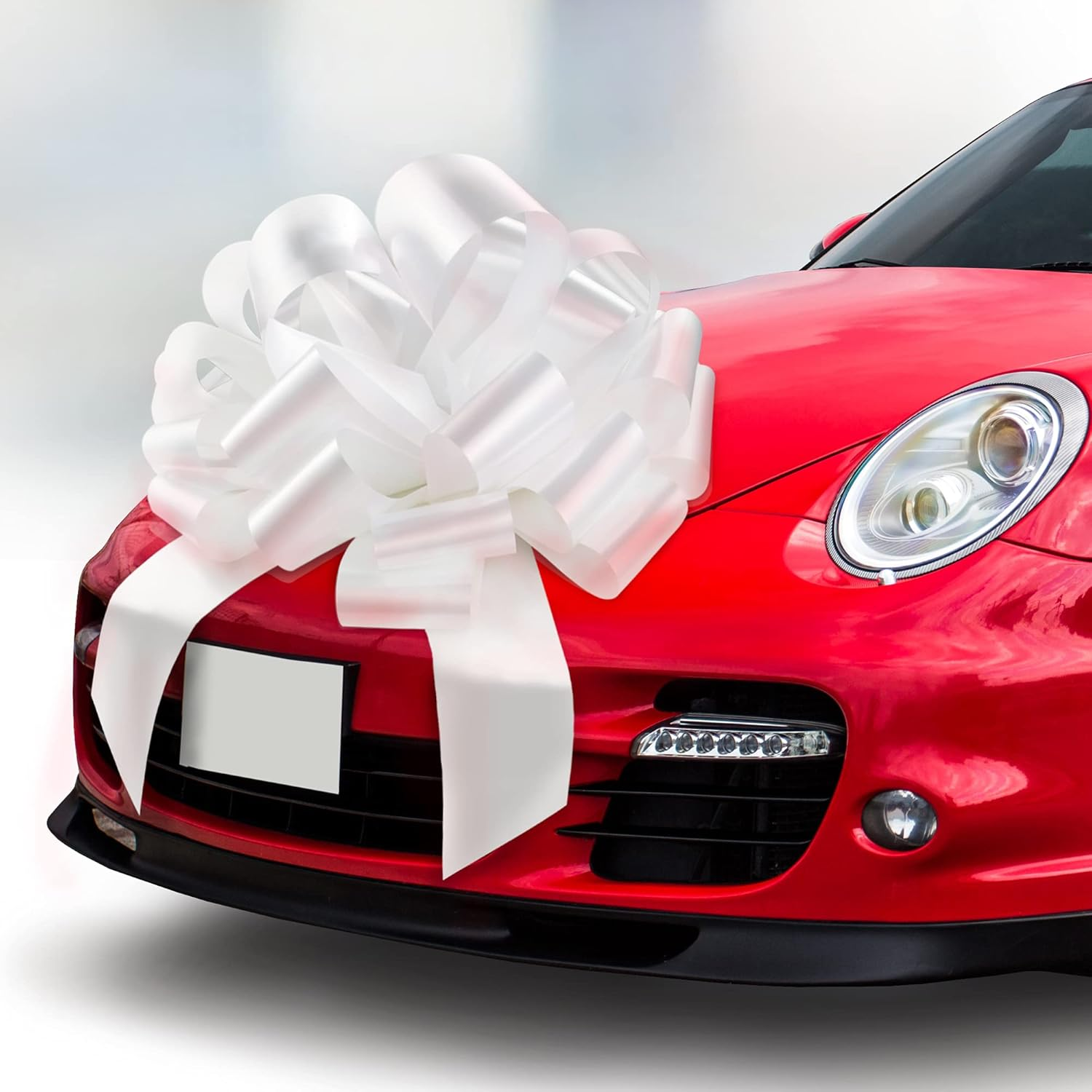 Zoe Deco - Big Car Bow - Metallic Red, 58 Cm - round Shape Gift Bows for Birthday, Christmas, Wedding Reception, Surprise Party - Large Gift Wrapping for Huge Present