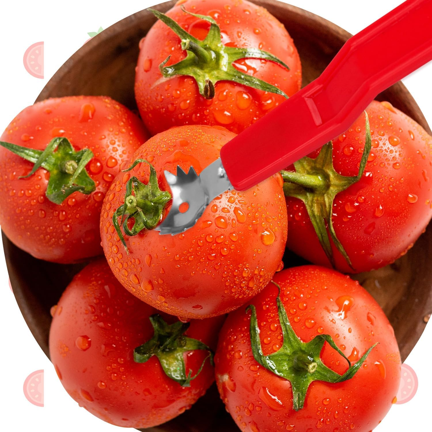 4Pcs Tomato Strawberry Corer Tool, Strawberry Huller Stem Remover Fruit Vegetable Core Removing Tools with Ergonomic Handles Kitchen Gadget for Strawberries Tomatoes image number 3