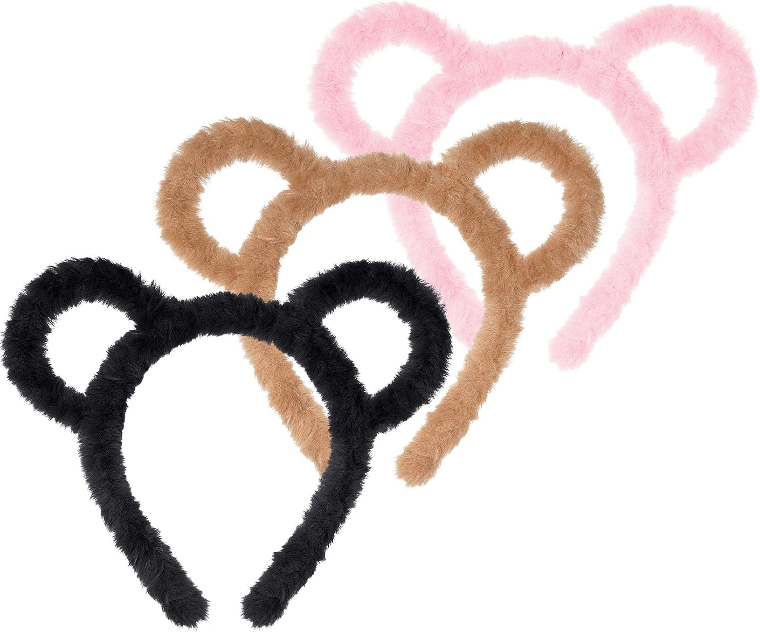 OJIOUI 3 Pieces Bear Ear Headbands, Cute Cartoon Ear Headbands for Dress Up, Birthday Party, Masquerade, Photography, Cosplay image number 4