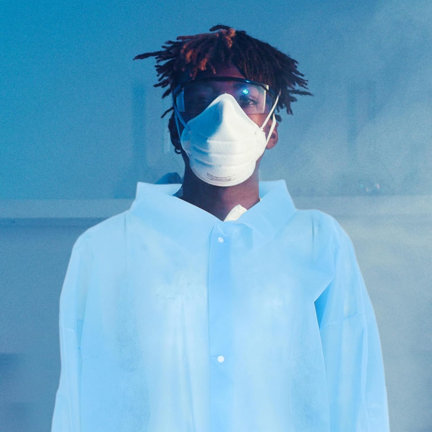 SOLUSTRE 10Pcs Disposable Lab Coats Non-Woven Breathable Work Clothes with Buttons Lightweight Protective Suits for Men and Women Workplace Use image number 3