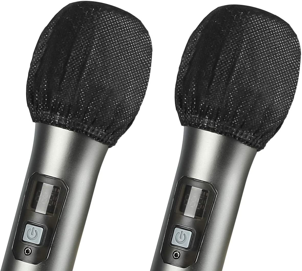 200 Pcs Disposable Microphone Cover Non-Woven Handheld Microphone Windscreen Protective Cap for Recording Room, KTV and Any Shared Environment (Black) image number 2