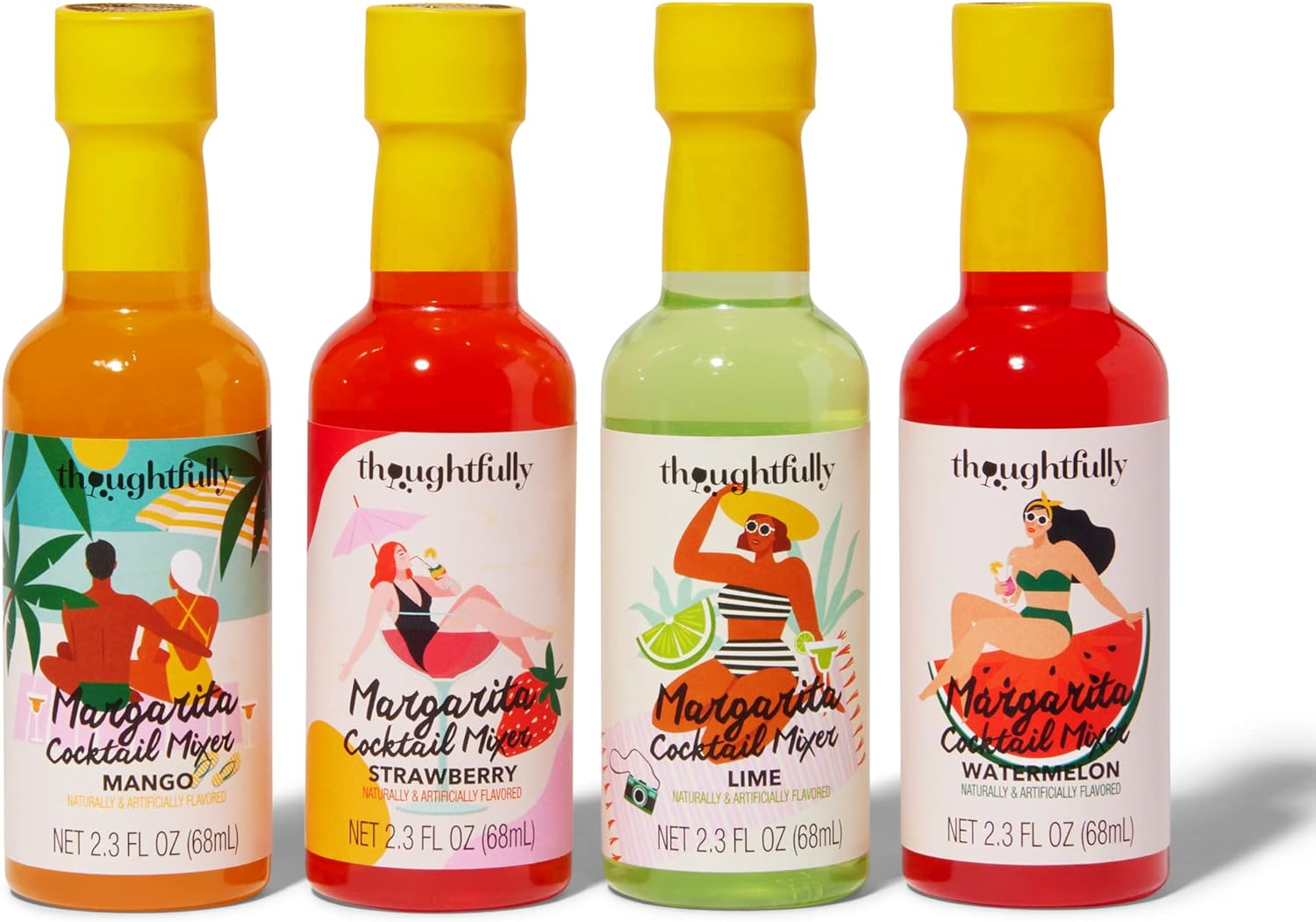 Thoughtfully Cocktails, Margarita Cocktail Mixer Gift Set, Pre-Measured Single Serve Mixers, Margarita Fruit Flavours Include Strawberry, Mango, Watermelon and Peach, Set of 4 (Contains NO Alcohol) image number 5